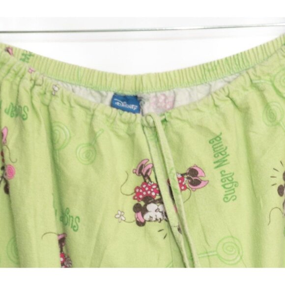 Disney Size M(8/10) "Sugar Mama" Minnie Mouse Pajama Pants Size L Green - Picture 2 of 8